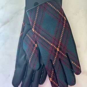 Tahari Plaid Gloves Sz M NWT